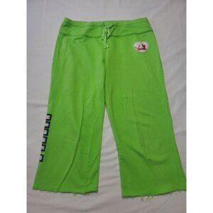 Disney Pants Womens Capris Size Small Green Tinkerbell 90's Y2K Patches Colorful